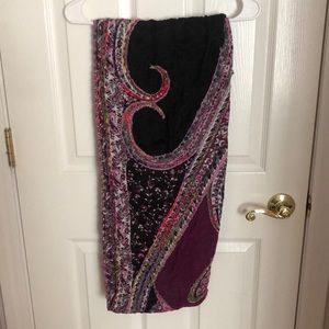 Purple, Black & White infinity scarf